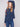Denim sweater featuring knit cuffs and colorful floral embroidery by Charlie B.