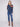 Chic heather denim sweater adorned with embroidered flowers along raglan sleeves by Charlie B.