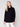 Cowl Neck Sweater with Button Detail - Black