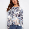 Sweater with a classic crew neck and an intricate Rococo print, perfect for any casual outing by Charlie B.