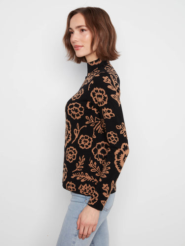 Comfortable slim-fit sweater featuring an eye-catching floral pattern throughout. By Charlie B.