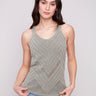 Celadon sleeveless design knit camisole by Charlie B.