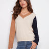 Sweater showcasing a stylish V-neck neckline, perfect for layering by Charlie B.