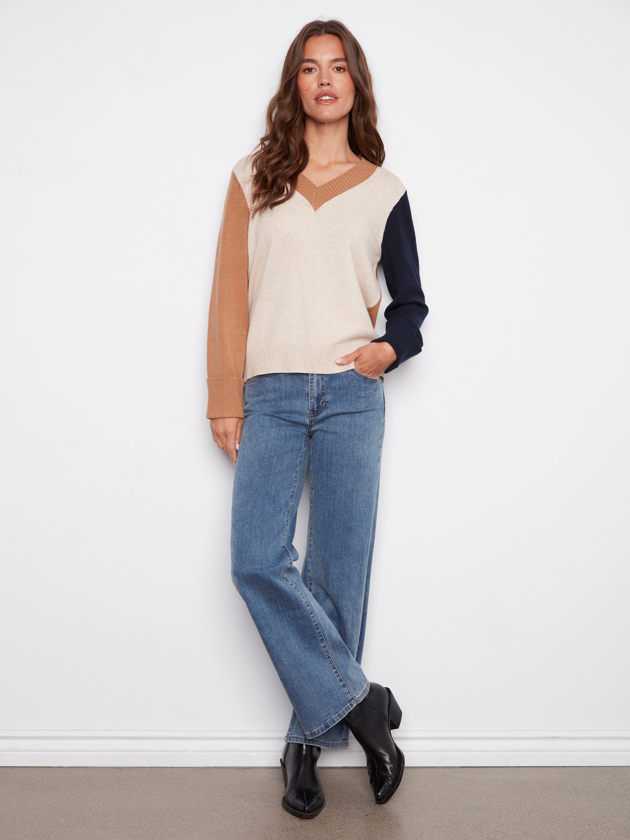 Cozy sweater with wide cuffs for added comfort and style by Charlie B.