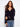 Ribbed navy sweater showcasing drop shoulders, perfect for casual elegance by Charlie B.