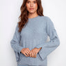 Denim sweater featuring a crew neck and stylish drop shoulders for a relaxed fit by Charlie B.
