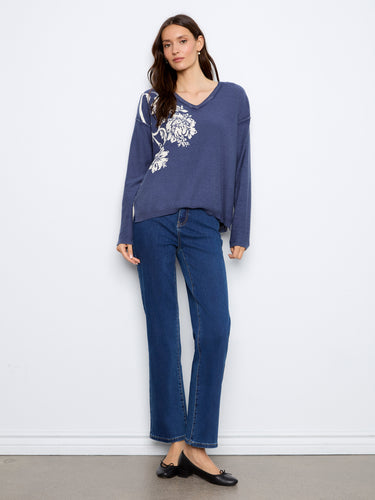 Stay cozy with the long sleeves of this stylish cotton blend sweater. By Charlie B.