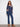 Comfortable long-sleeve sweater with floral details and a relaxed fit in denim blue, perfect for layering, by Charlie B.