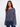 Blue multi-tone crochet sweater featuring a flattering V-neckline, crafted from novelty yarn for a unique look by Charlie B.