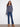 Stylish blue multi-tone sweater with long sleeves, made from crochet novelty yarn, offering comfort and elegance by Charlie B.
