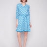 Dress with a geometric pattern and notched V-neckline by Charlie B.