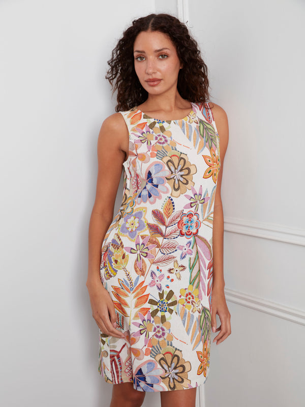 With its straight silhouette and lively print, this dress is an excellent choice for those looking to make a stylish statement by Charlie B.