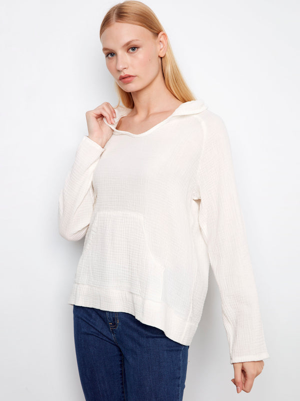 Bubble Cotton Hoodie - White