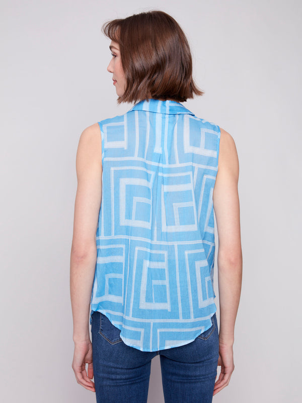 Geometric print adds flair to this shirt by Charlie B.