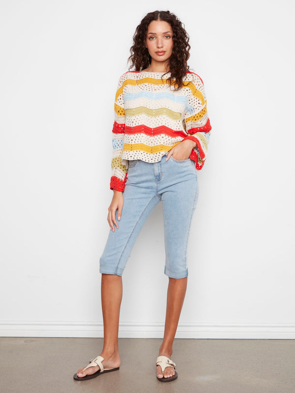 Cotton Blend Crochet Top - Sunshine