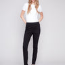 Twill Pull-On Pants - Black - Charlie B Collection Canada - Image 1