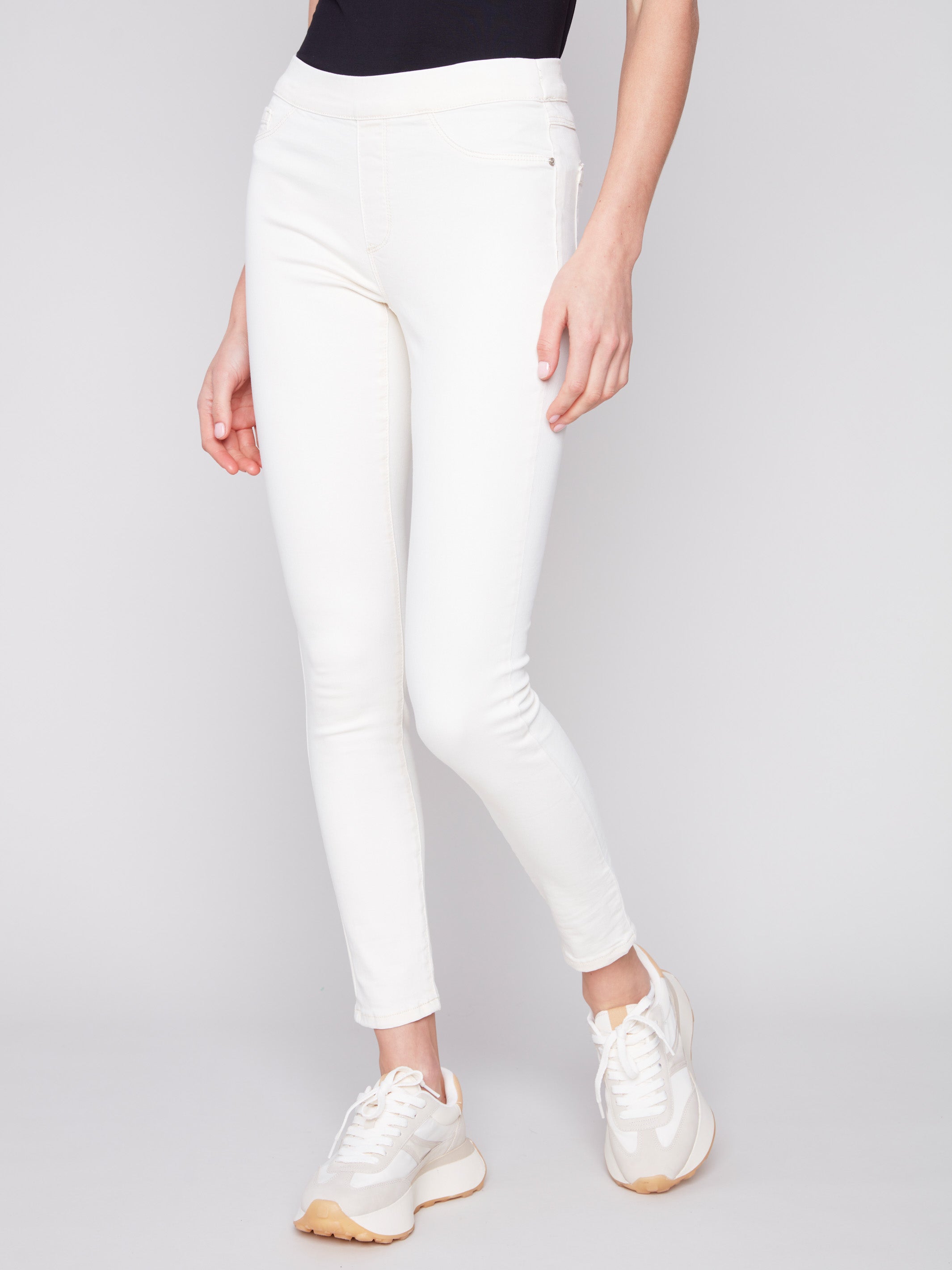 Twill Pull-On Pants - Natural - Charlie B Collection Canada - Image 2