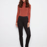 Black twill pants with a skinny fit, featuring long length and sleek design for everyday elegance by Charlie B.