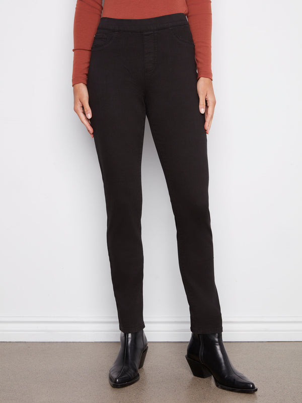These pants offer a convenient pull-on waistband, combining style with effortless wearability by Charlie B.