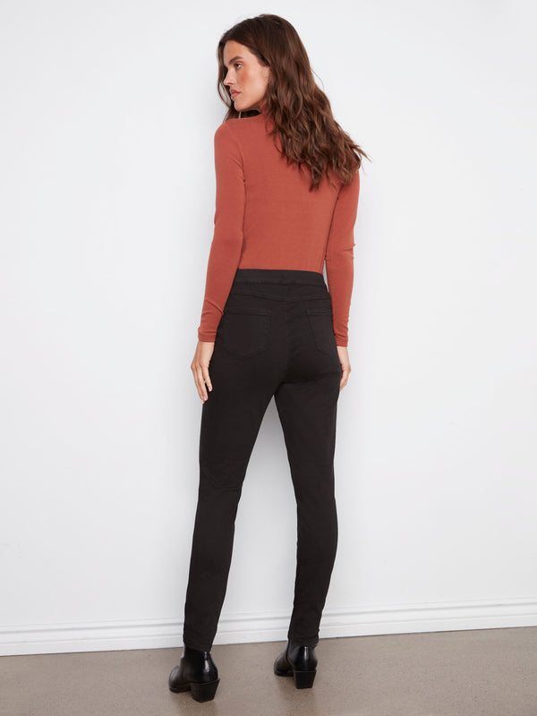 Twill Pull-On Pants - Black