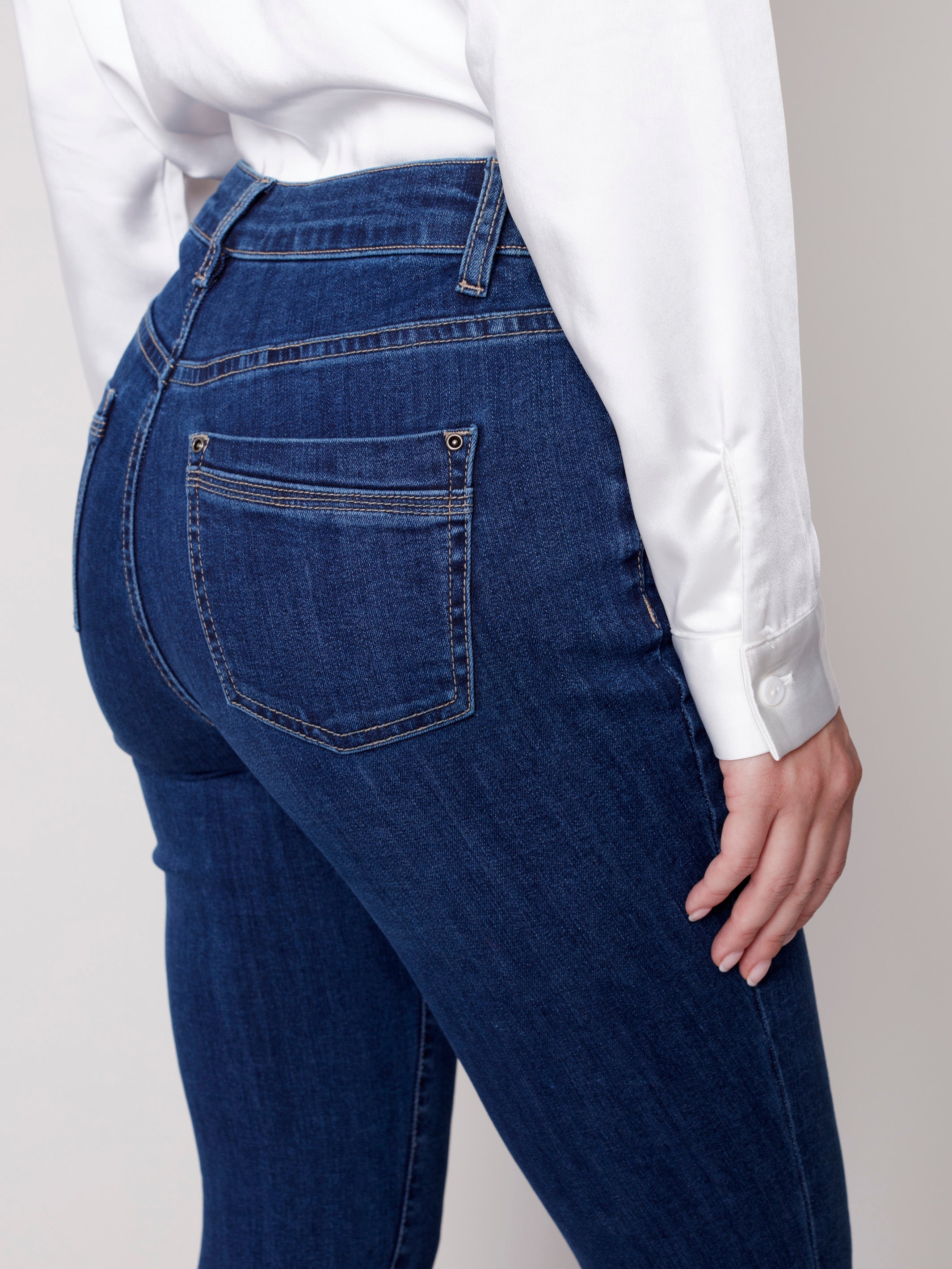 Jeans with Side Zipper - Indigo