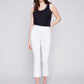 Capri Pants with Hem Slit - White - Charlie B Collection Canada - Image 1