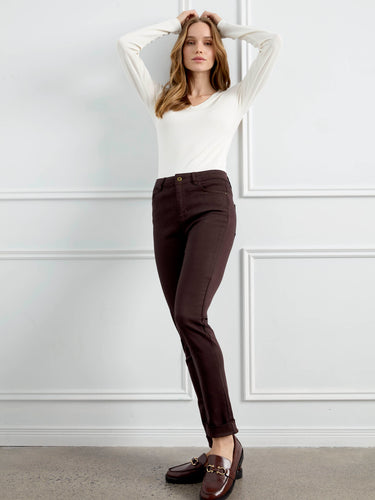 Designed in full length, these pants provide an elegant silhouette for any occasion by Charlie B.