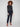 Navy techno pants with a relaxed slim-leg fit, featuring an elastic waistband and drawstring by Charlie B.