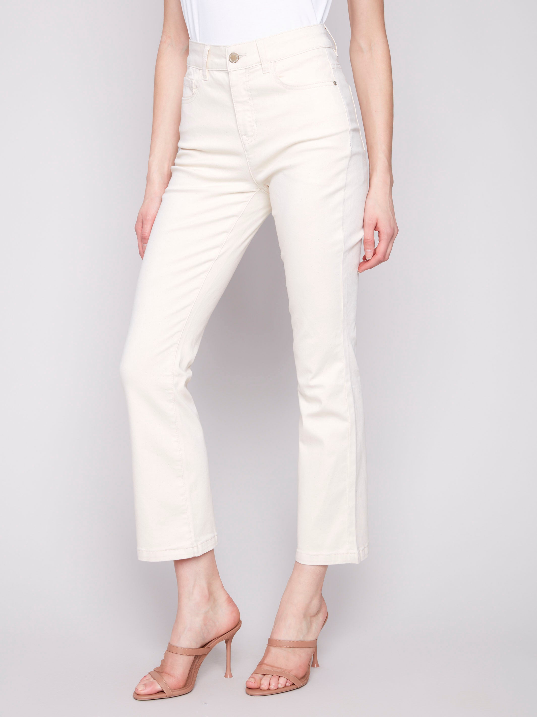 Bootcut Stretch Twill Pants - Natural