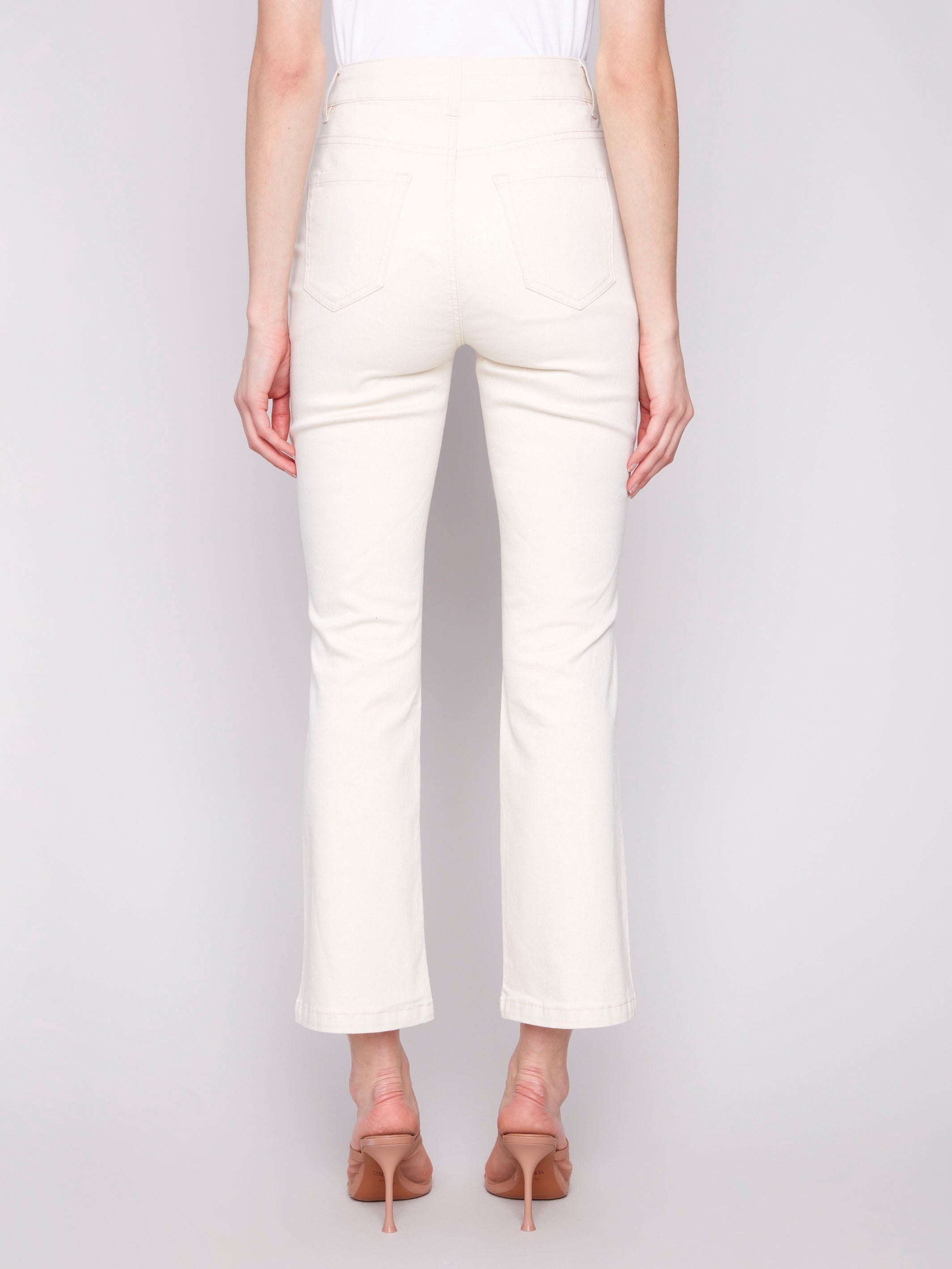 Bootcut Stretch Twill Pants - Natural