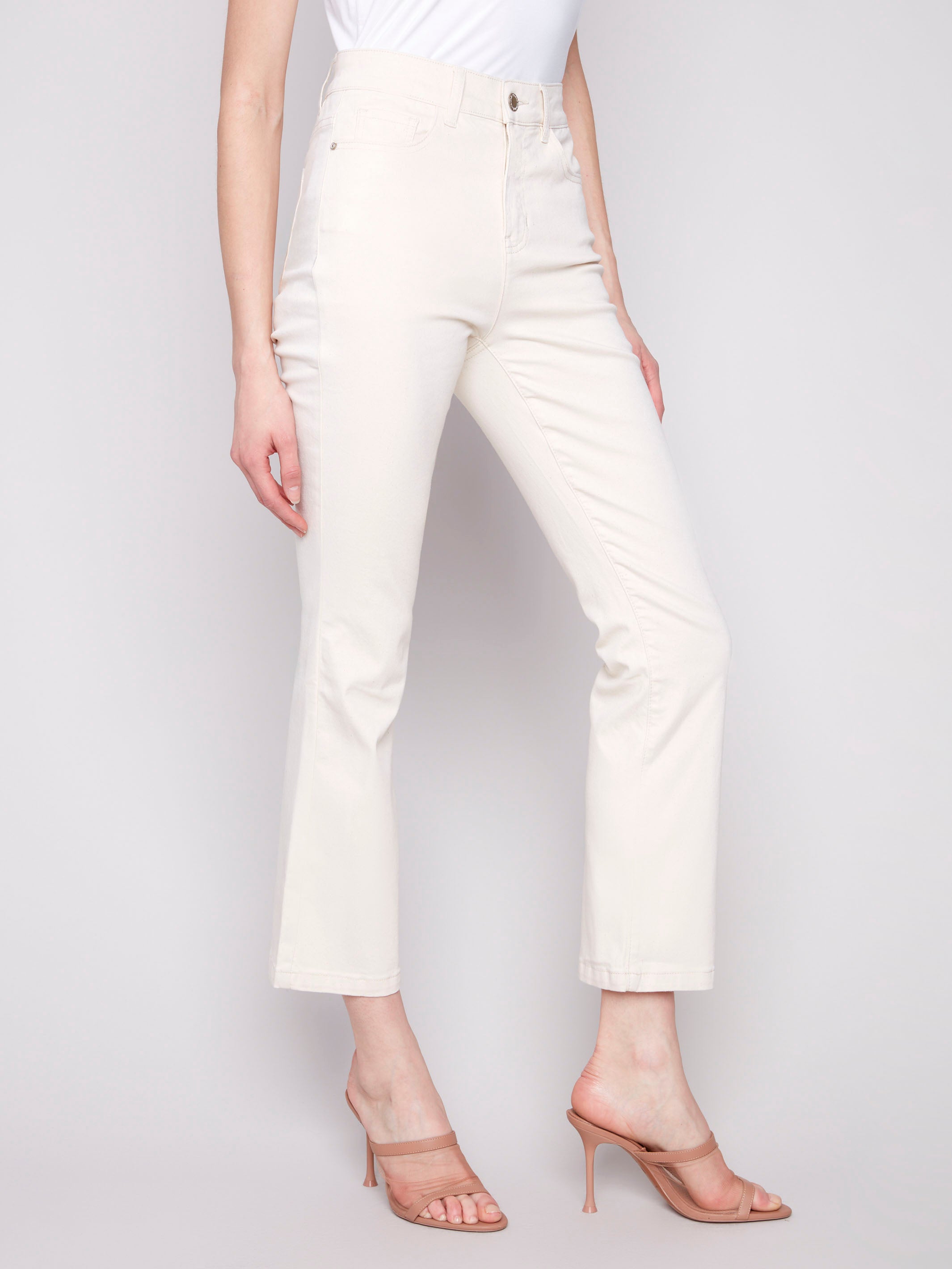 Bootcut Stretch Twill Pants - Natural
