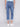 Jeans à jambe droite avec ourlet à couture brodée - Bleu moyen