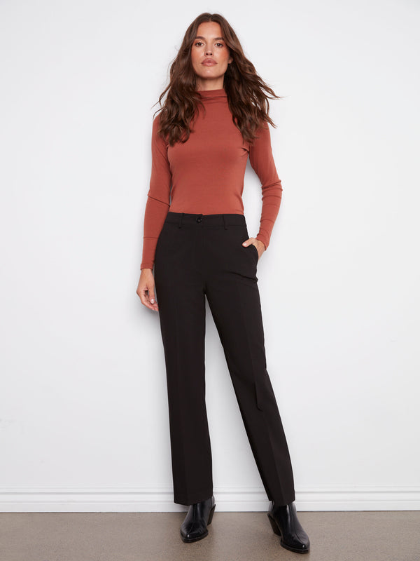 Straight Leg Pants - Black
