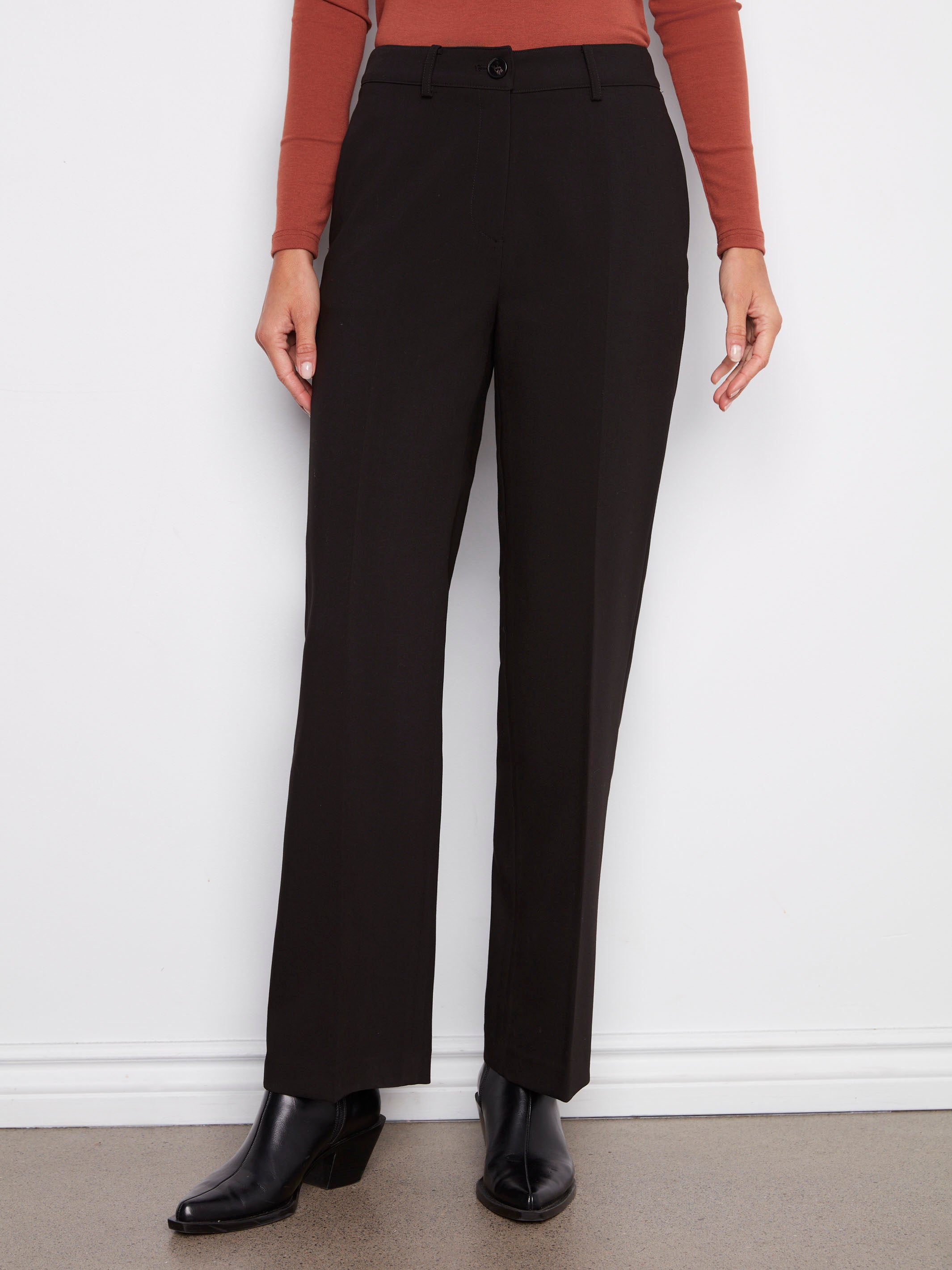 Straight Leg Pants - Black