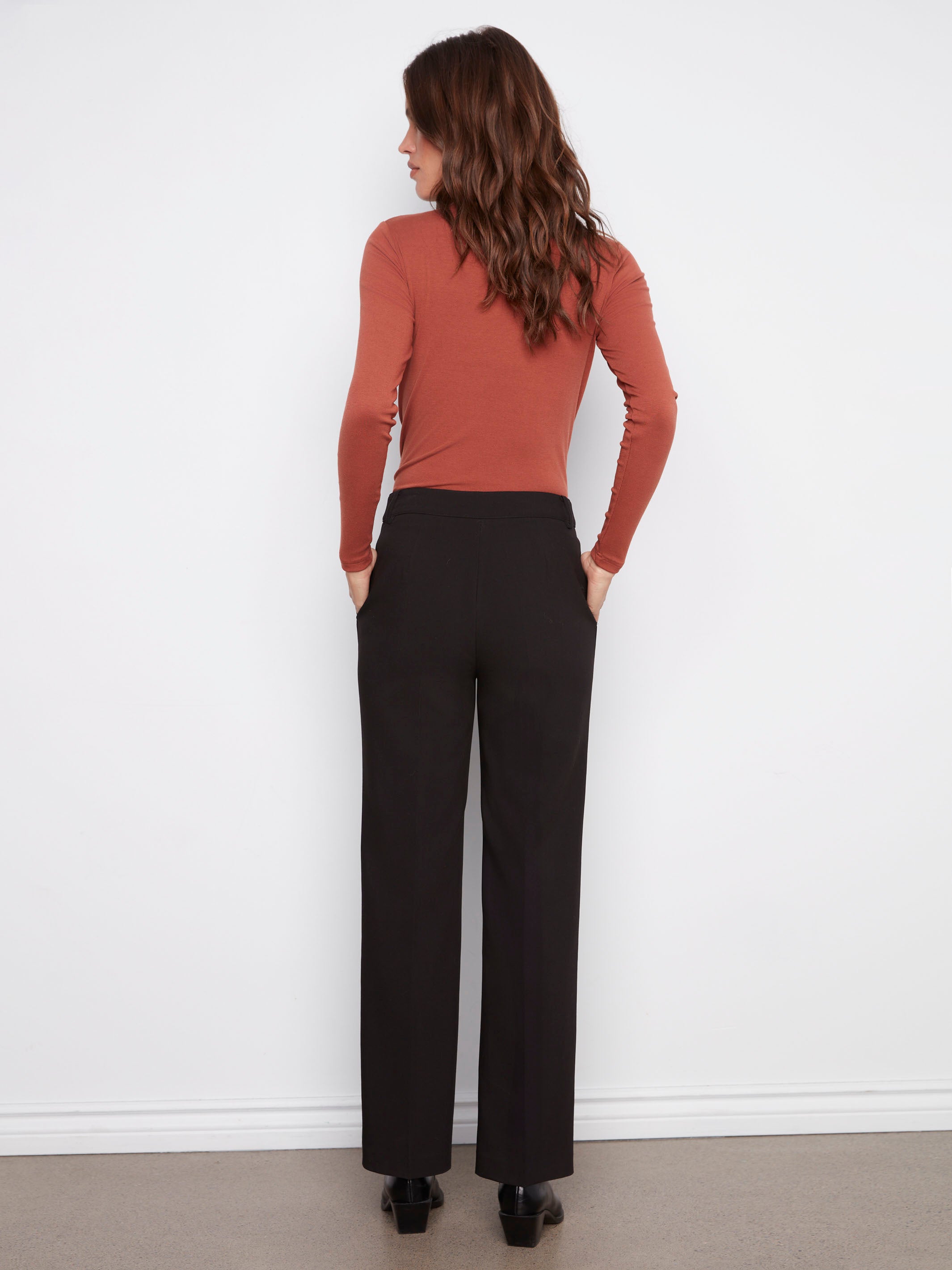 Straight Leg Pants - Black