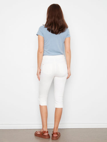 Crafted from stretch twill fabric, these pants provide ease of movement while maintaining their shape all day by Charlie B.
