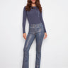 Roseblue jeans with a bootcut fit and metallic foil finish, offering both style and comfort by Charlie B.