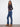 Stretch denim jeans in indigo with beautiful floral embroidery and a regular rise by Charlie B.