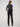 Sophisticated black slim-fit trousers with back welt pockets, crafted from stretch fabric for ease of movement by Charlie B.