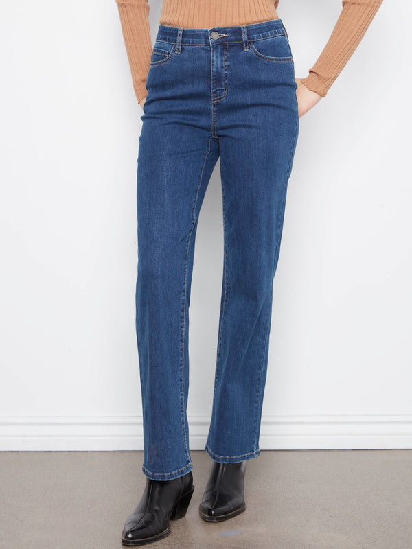 Jean à jambe droite Charlotte - Indigo