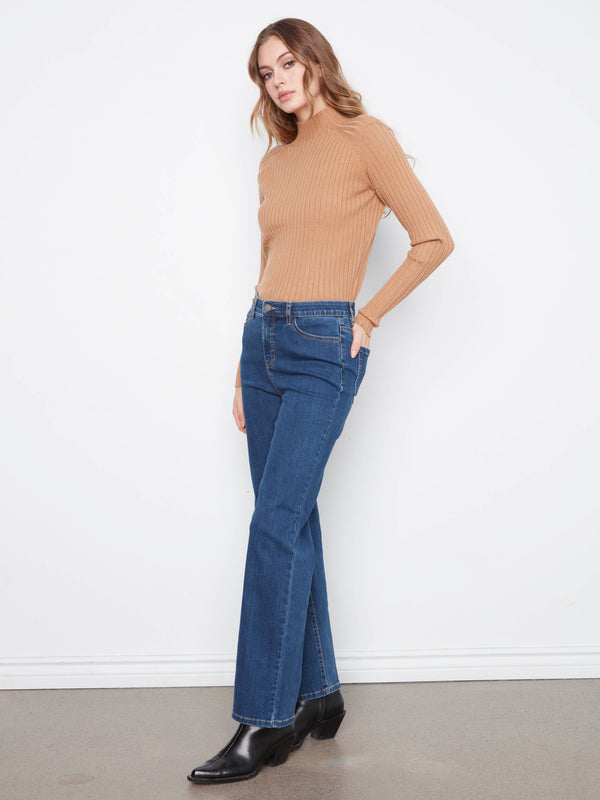 Jean à jambe droite Charlotte - Indigo
