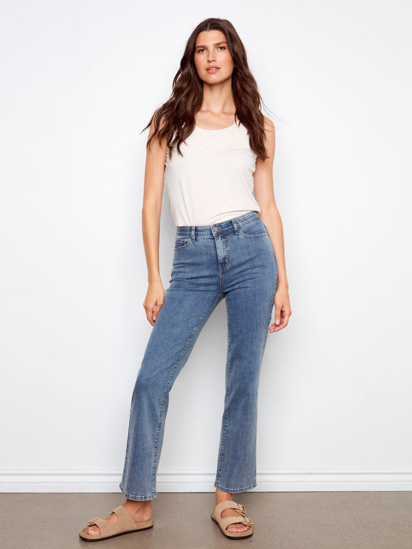 Jean à jambe droite Charlotte - Bleu moyen