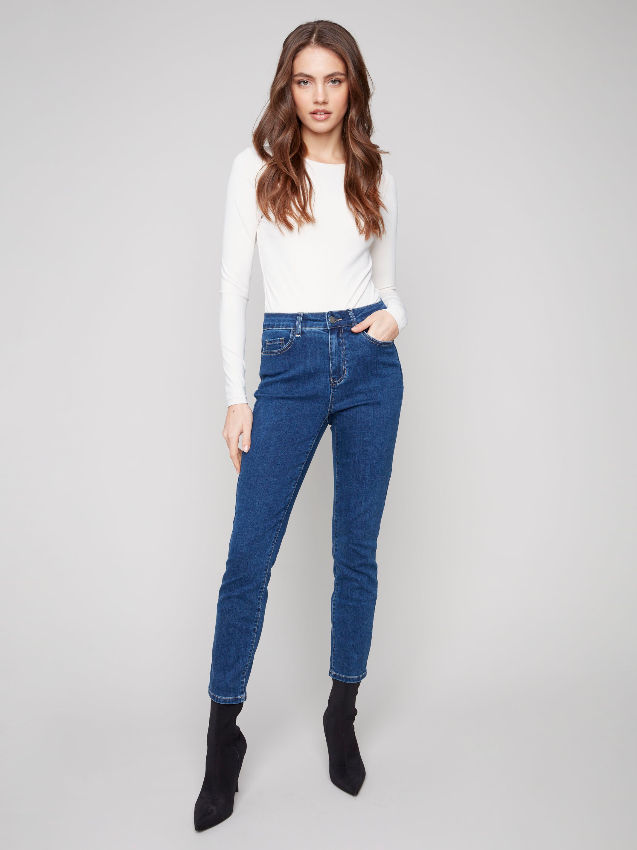 Claudia Slim Leg Jeans - Indigo