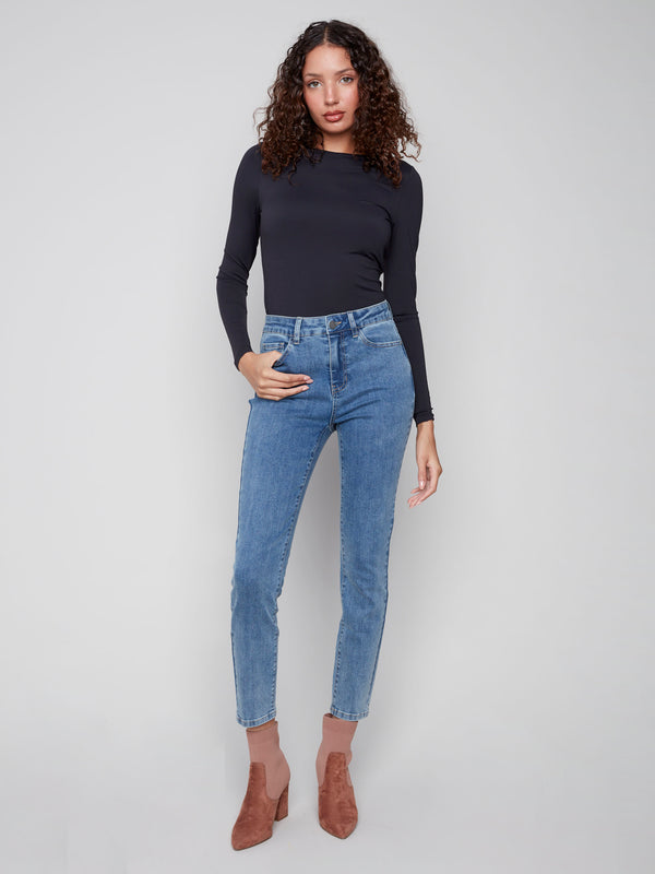 Claudia Slim Leg Jeans - Medium Blue