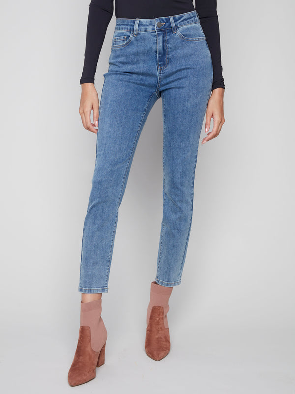 Claudia Slim Leg Jeans - Medium Blue