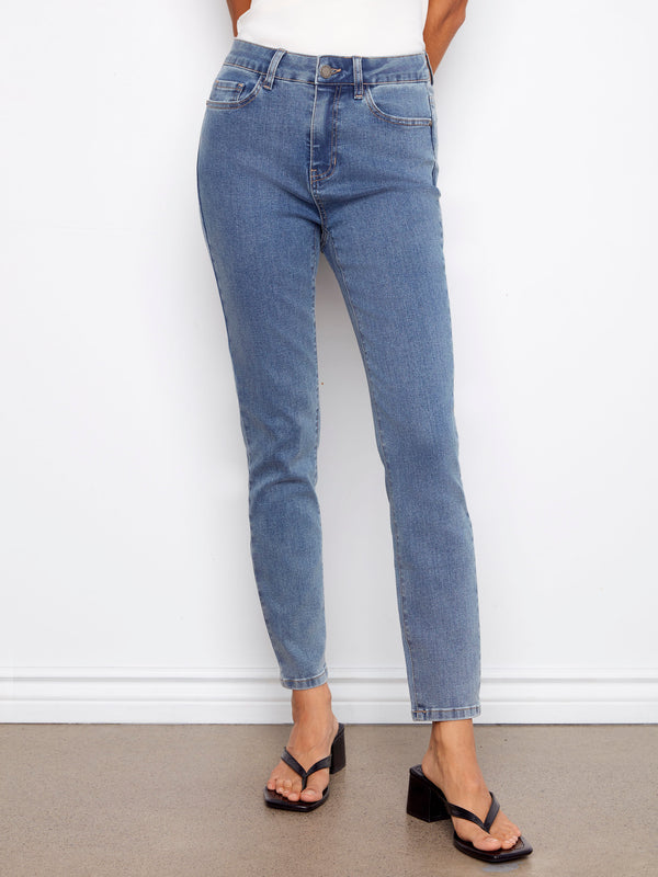 Claudia Slim Leg Jeans - Medium Blue