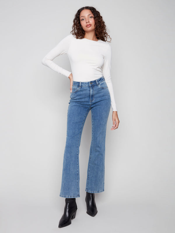 Celine Flare Leg Jeans - Medium Blue