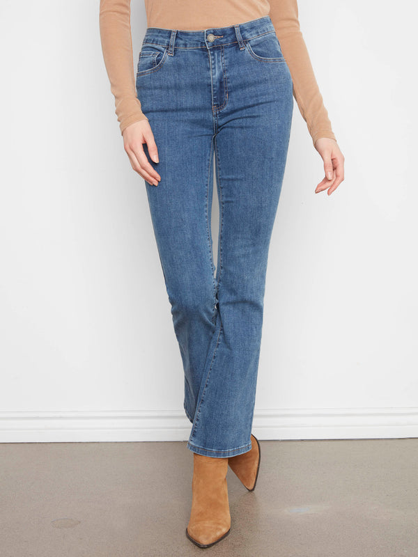 Celine Flare Leg Jeans - Medium Blue