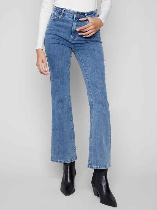 Celine Flare Leg Jeans - Medium Blue