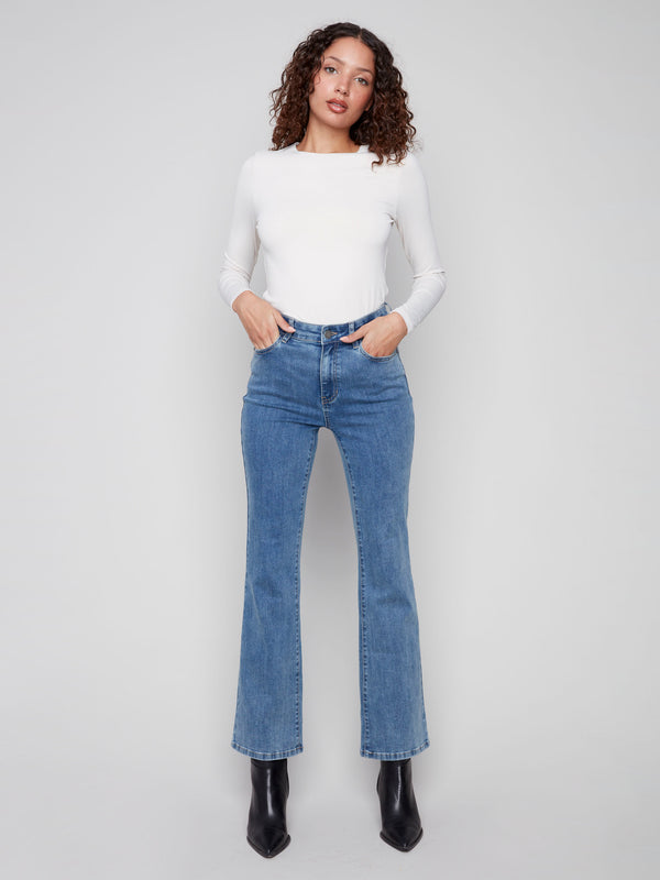 Celine Flare Leg Jeans - Medium Blue